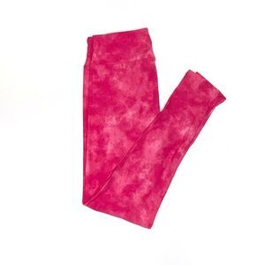 LuLaRoe Pink Tie Dye Heathed BCA Leggings Breast Cancer Comfort Comfy